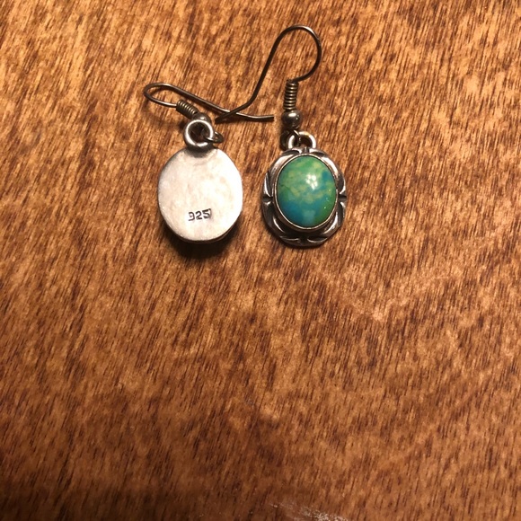 Sterling silver dangle earrings.  A little over an inch in length - Picture 3 of 8